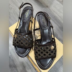 Eric Javits Women 10M  Slingback Shoes cage antique braid / TM